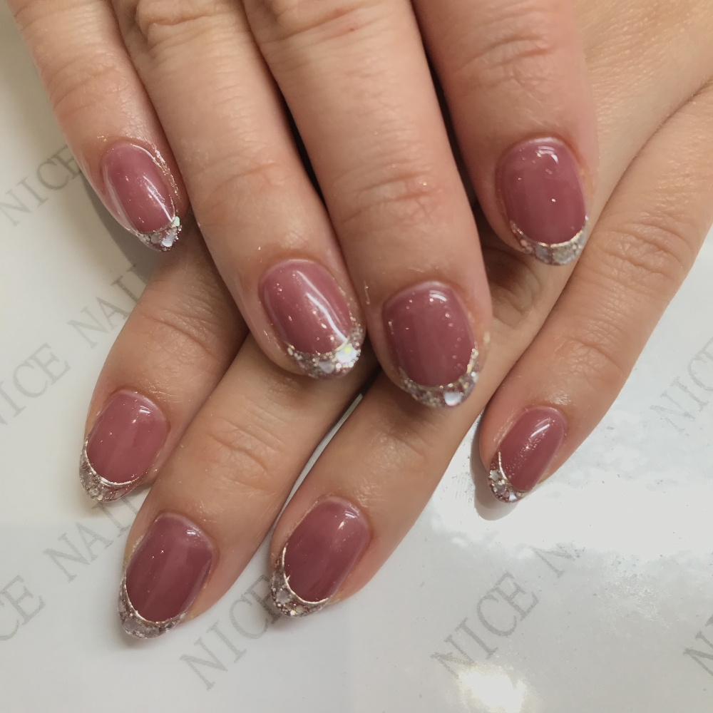 ガラスフレンチネイル　2023/02/17 ナイスネイルイオンモール八千代緑が丘店