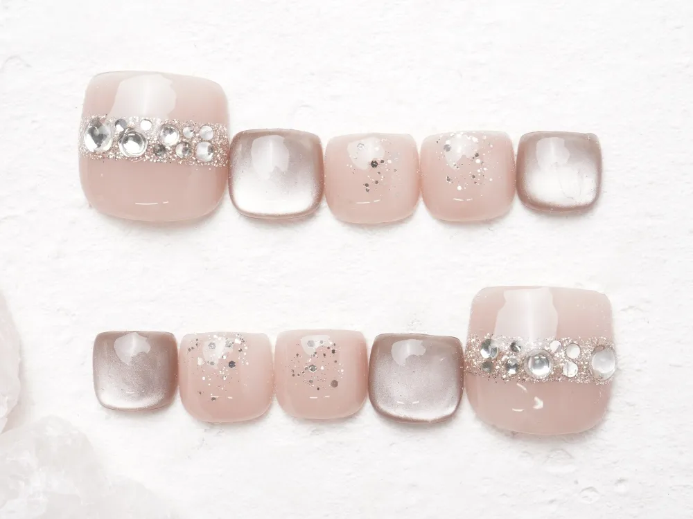 (329)マグネット×ストーンネイル｜フットネイル