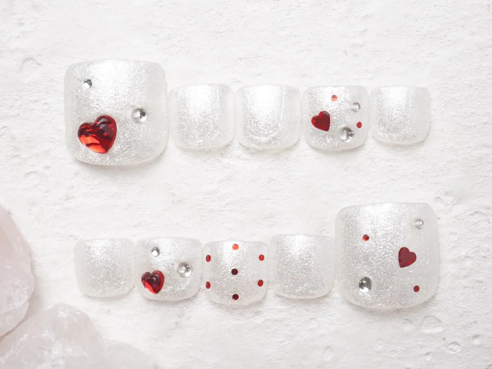 (326)ハート×ラメネイル｜フットネイル