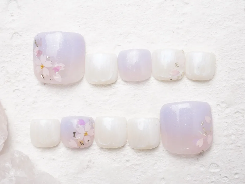 (324)グラデーション×桜ネイル｜フットネイル