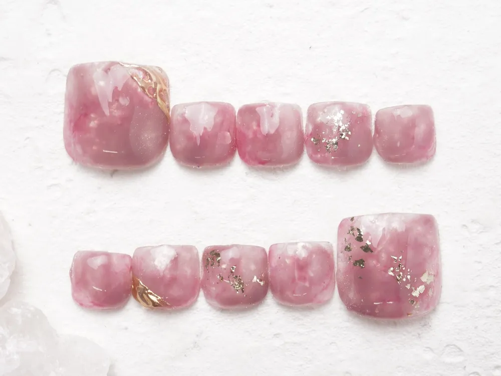 (320)ミラー×ニュアンスネイル｜フットネイル