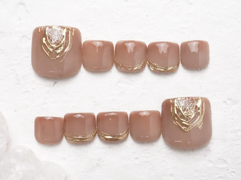 (314)グラデーション×ミラーラインネイル｜フットネイル