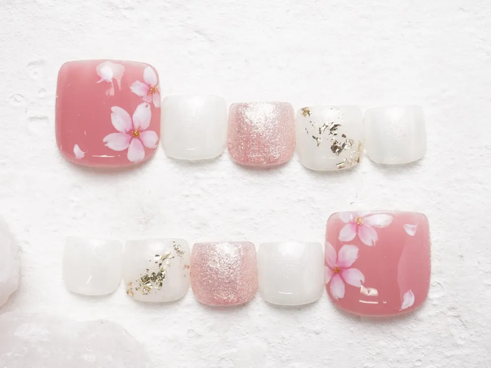 (302)桜×ニュアンスネイル｜フットネイル