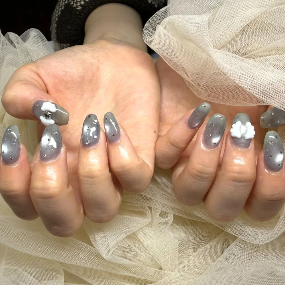 グレーニュアンス立体フラワー