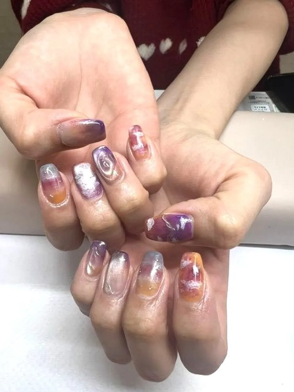 夕焼け空ニュアンスネイル