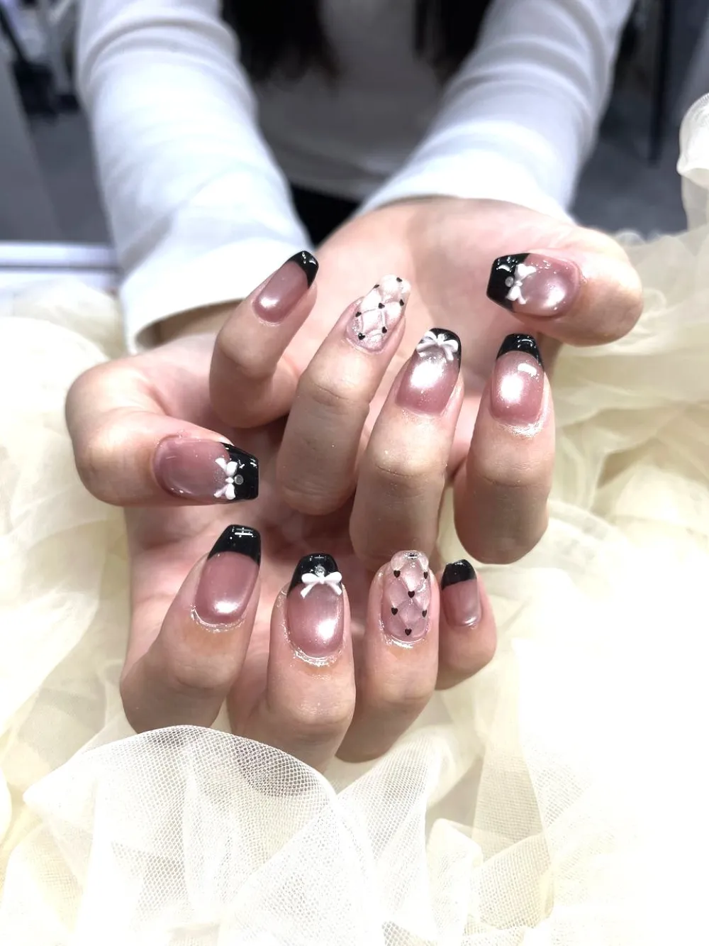 黒フレンチリボンキルティング