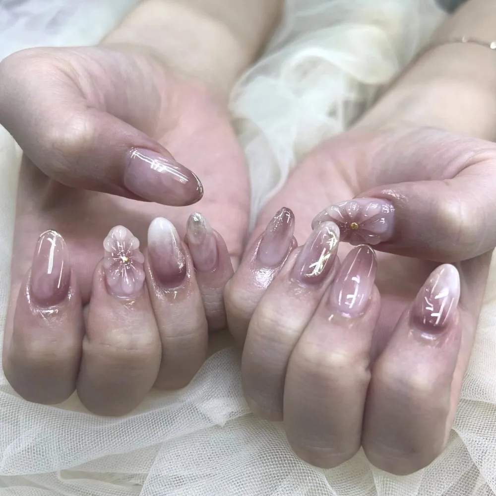 桜フラワー3Dグラデネイル