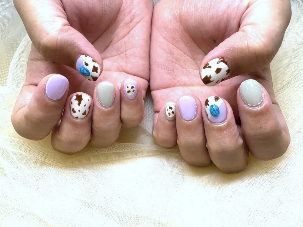 カウ柄ターコイズ