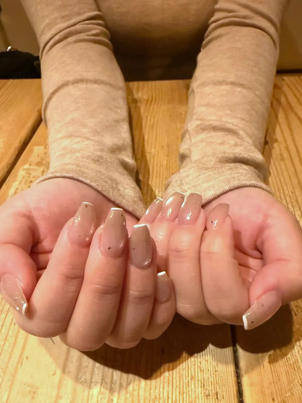 ベージュフレンチラメミックス
