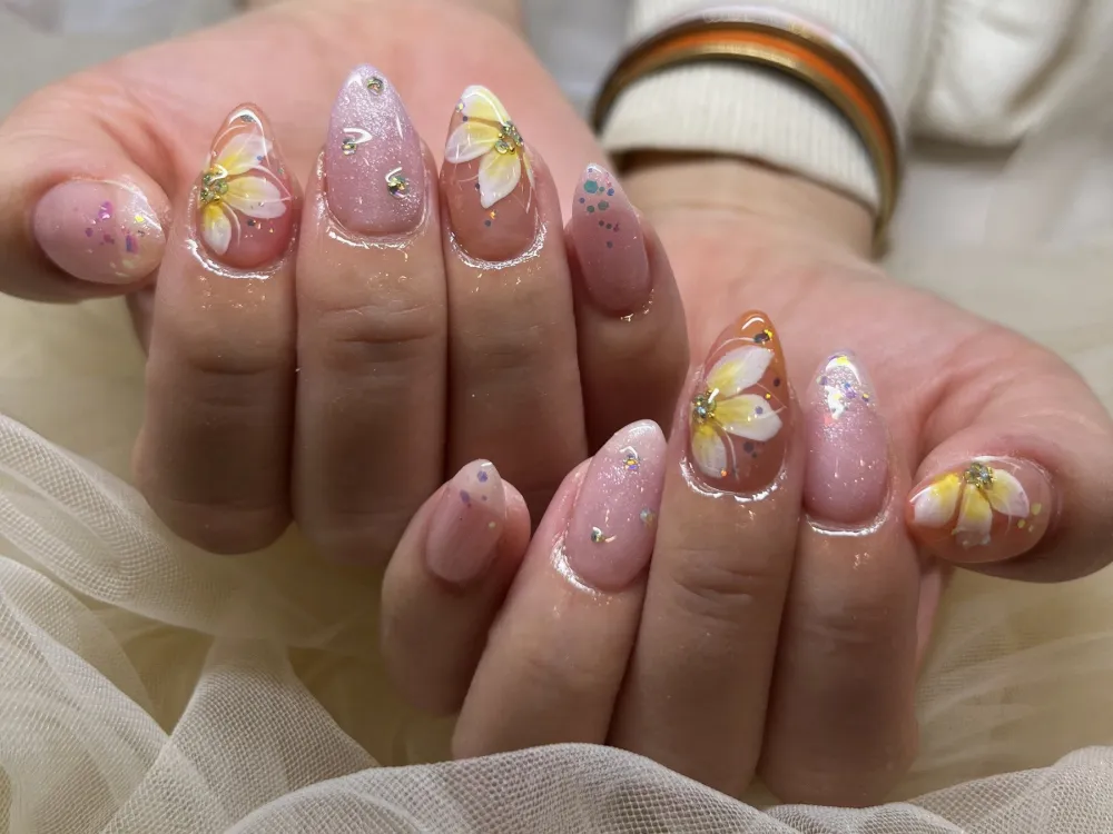 ピンクラメフラワーニュアンス