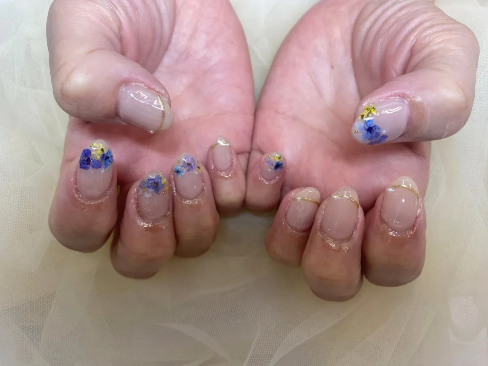 押し花ゴールドフレンチ