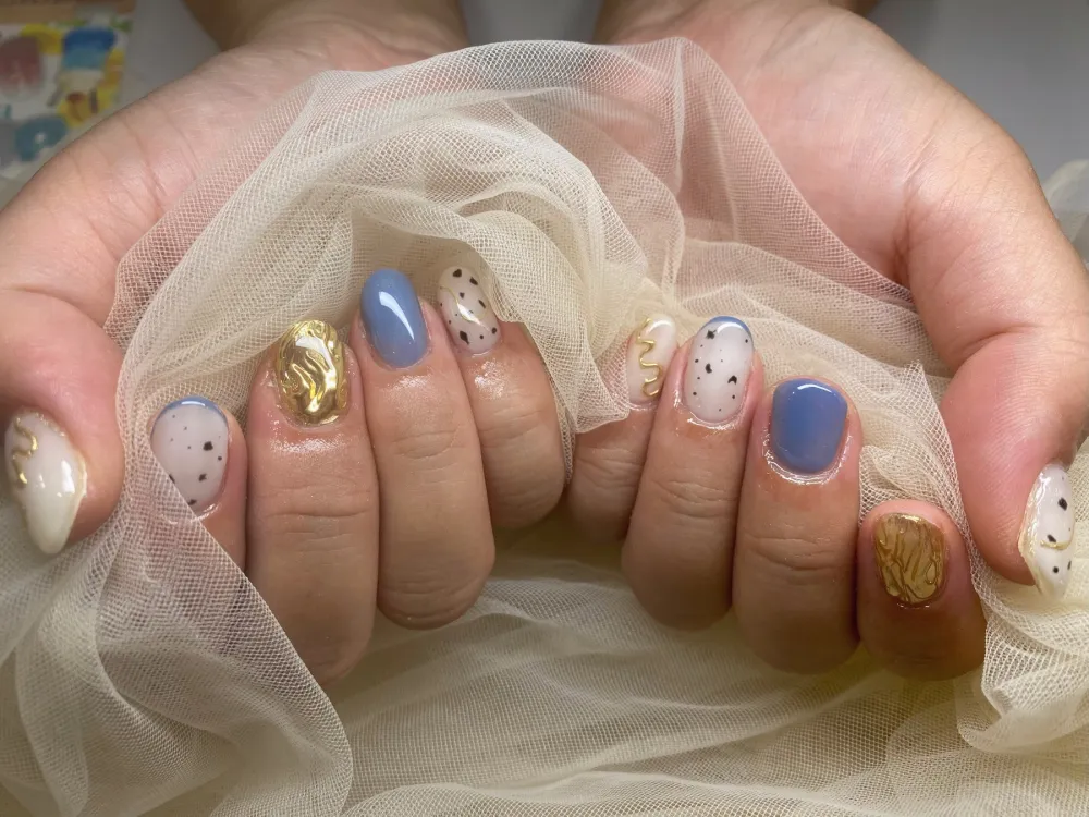 青白金ドットミックス